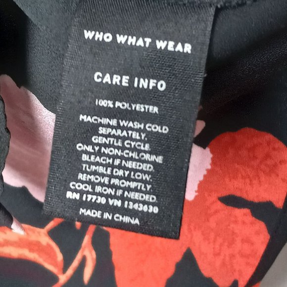 Who What Wear Bold Floral Blouse‎ Sz XS Button Up Long Sleeve Button Detail - Picture 7 of 9